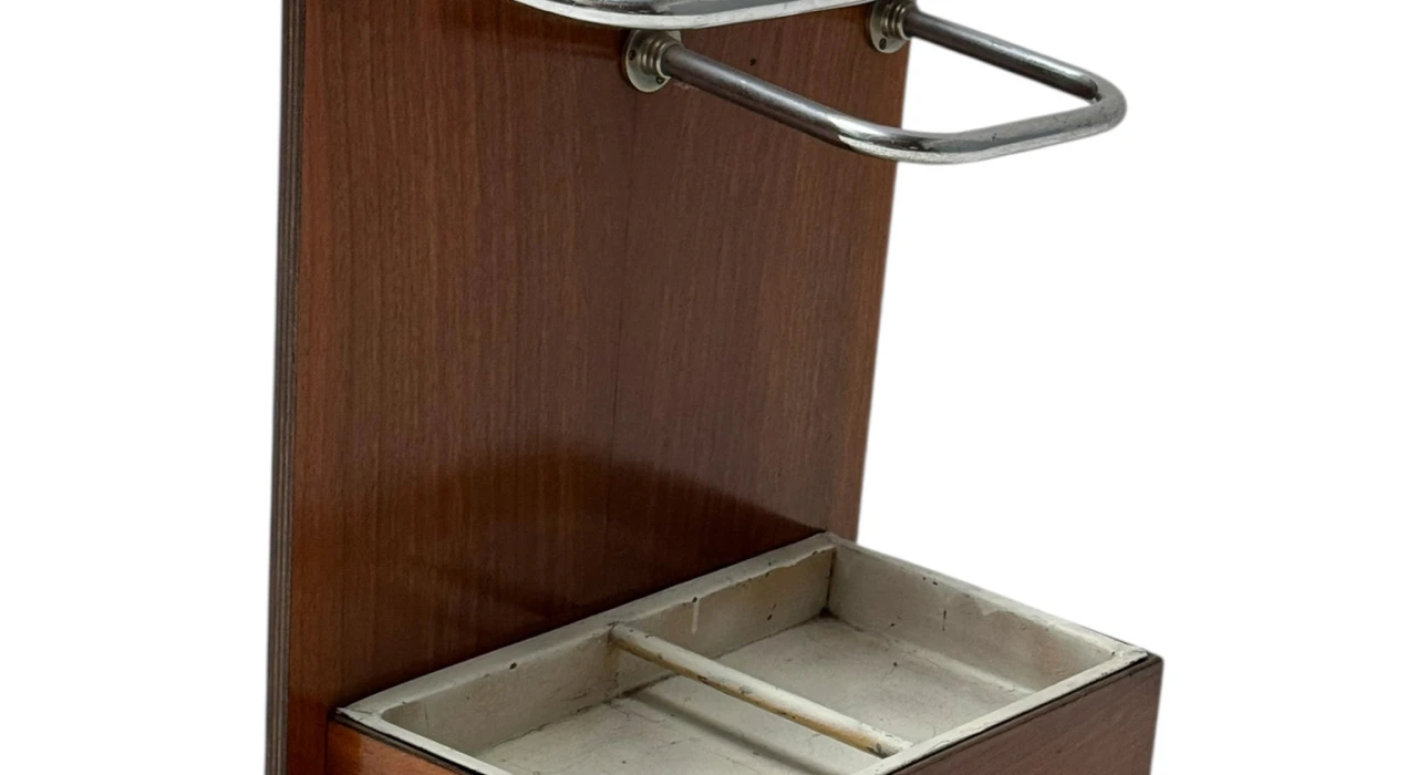 Walnut Art Deco Modernist Umbrella Stand, 1930s